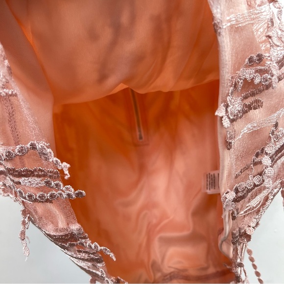 Lulu’s Making Magic Blush Pink Fringe Lace-Up Mini Dress size Large - Picture 3 of 10